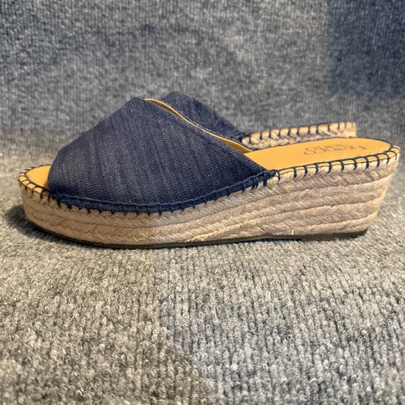 Franco Sarto Shoes - Franco Sarto Sandals Womens 8 Denim Espadrille Wedge Slip On Casual Classy